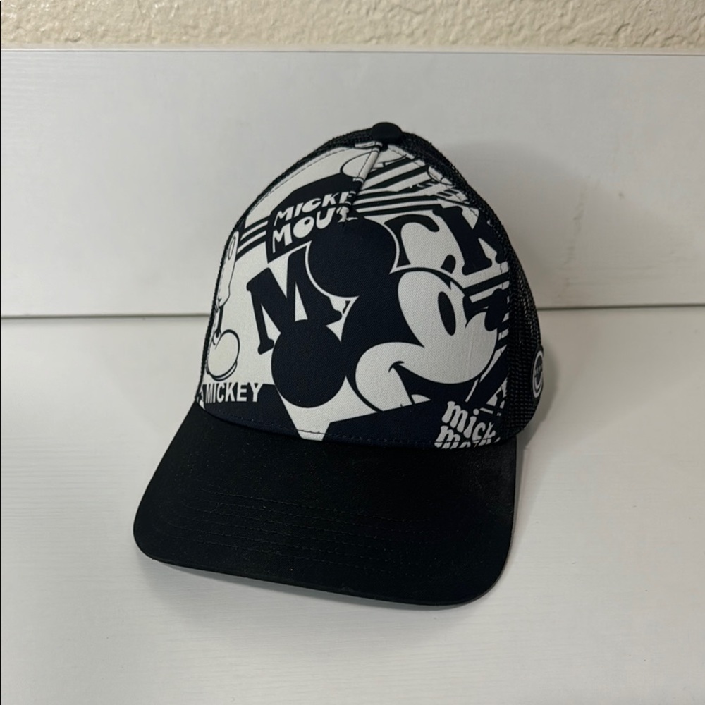 Mickey Mouse Kids Black and White Cap